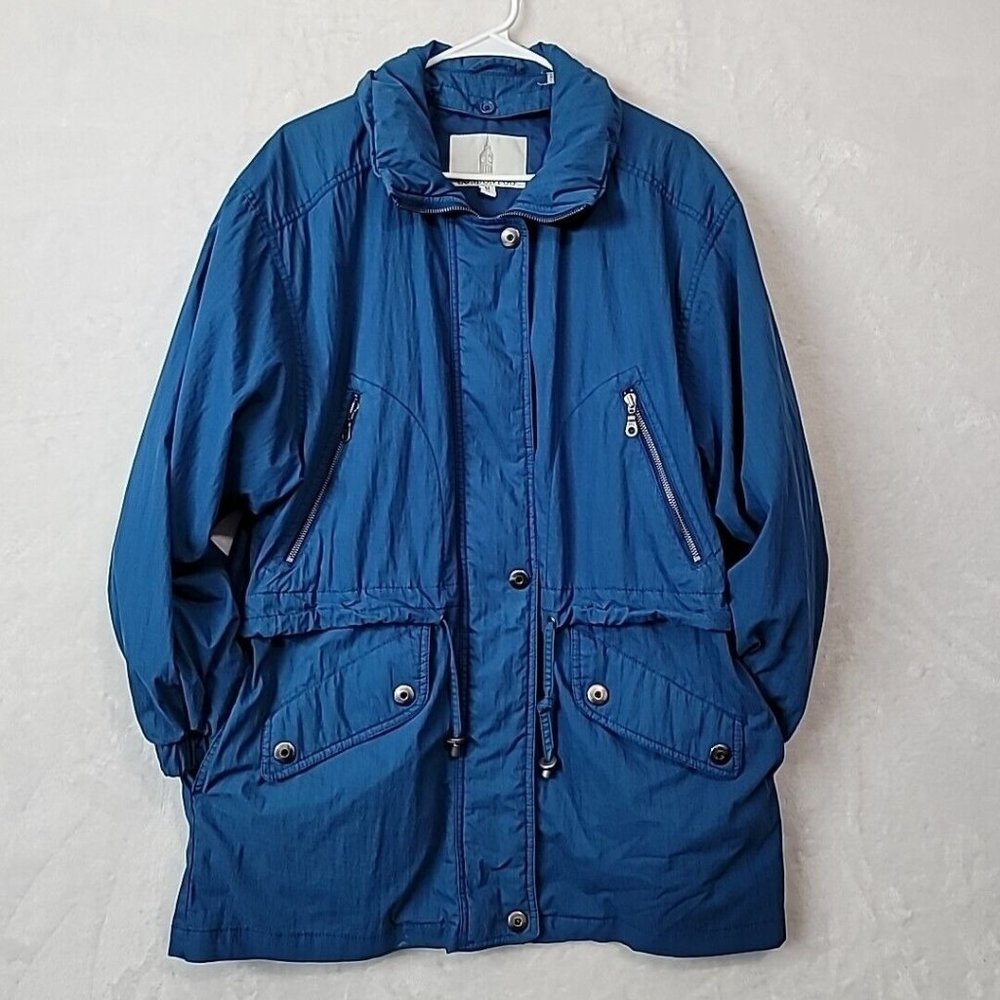 VTG London Fog Mens Blue Winter Coat Size Medium Oversized W Lining *Read*